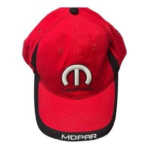Mopar Red Black Trim Baseball Hat Adjustable Back EUC